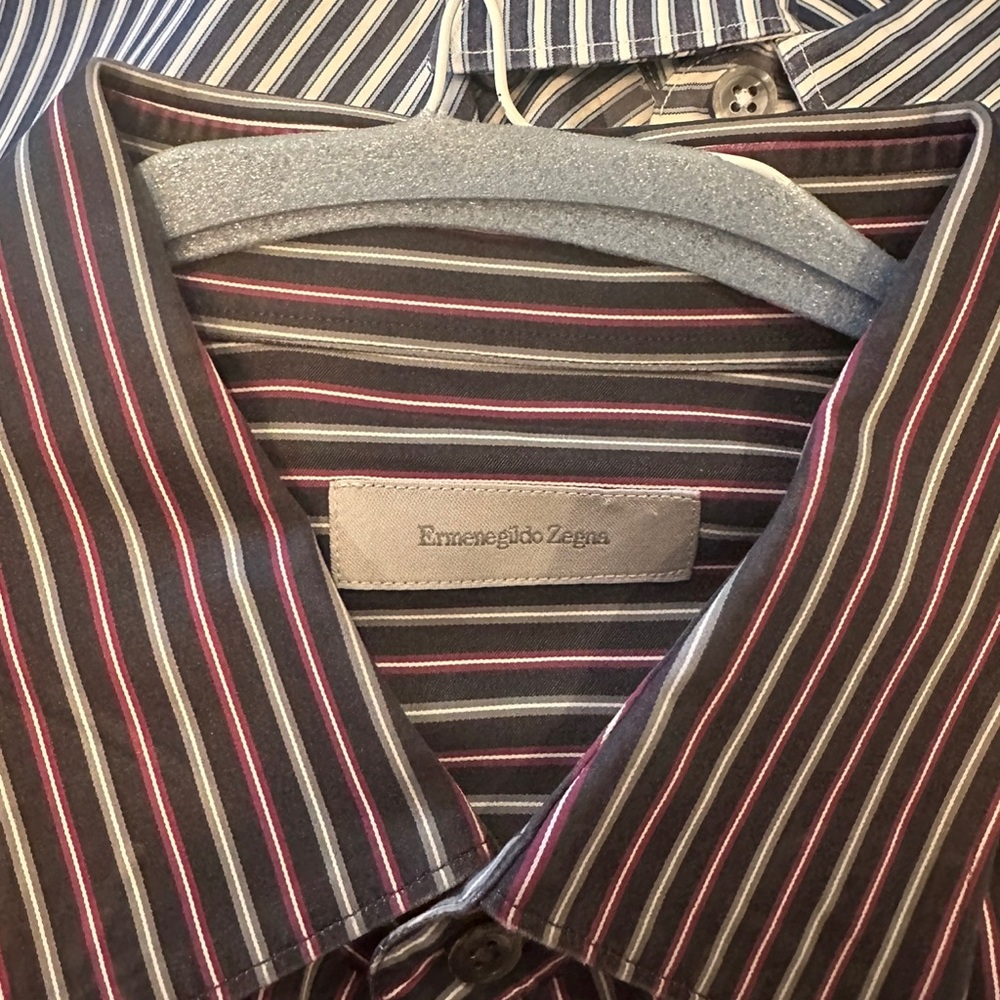 Red striped Ermenegildo Zegna button up size xl.